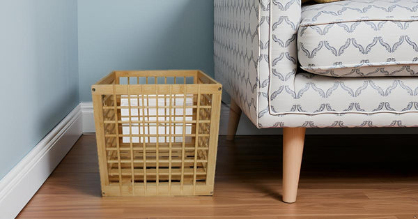 Bamboo Storage Bin - Cube Storage Bins Perfect Fit for Cube Shelf - Multipurpose, Stackable, Stylish Lattice Design