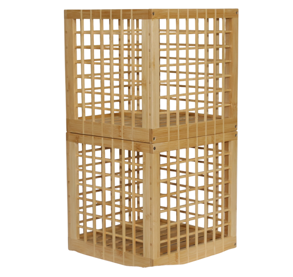 Bamboo Storage Bin - Cube Storage Bins Perfect Fit for Cube Shelf - Multipurpose, Stackable, Stylish Lattice Design