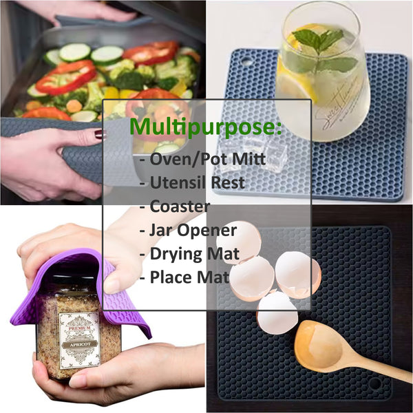 Silicone Trivet Pads (Honeycomb Square)