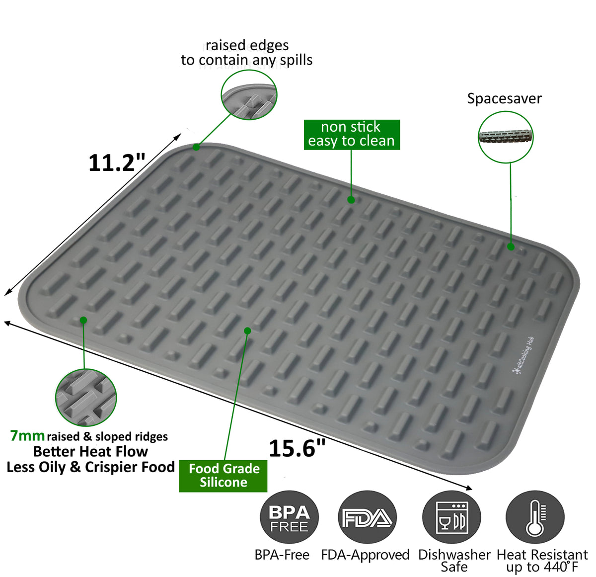 Air Fryer Silicone Roasting Mat, Silicone Baking Mat & Oven Liner Set –  altCooking Hub