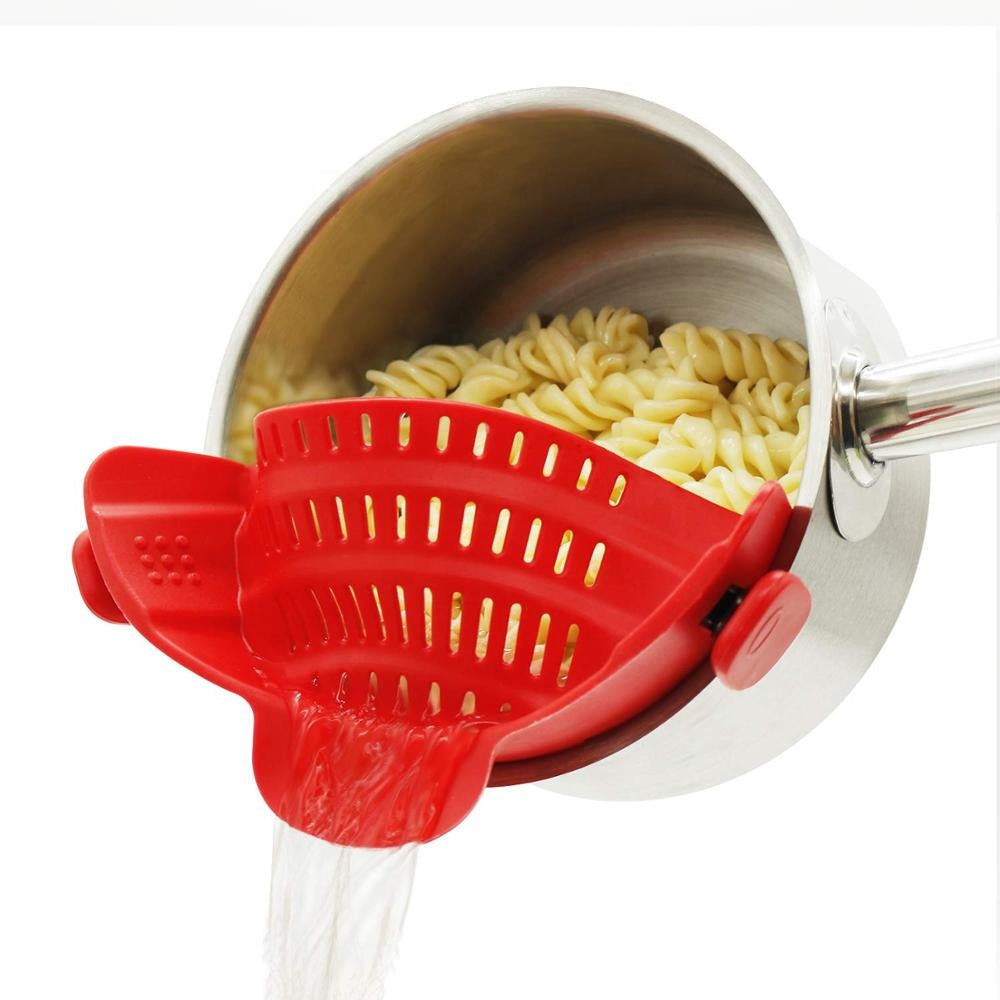 Universal Silicone Clip-On Pot Strainer - altCookingHub