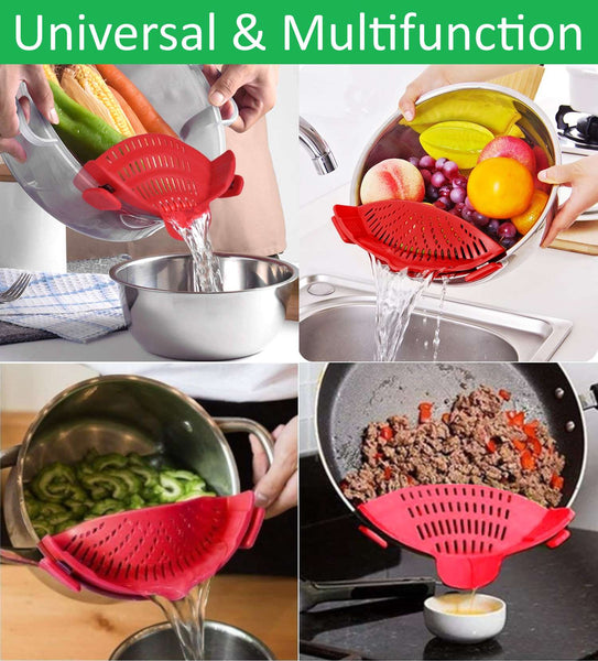 Silicone Clip-On Pot, Pan & Bowl Colander - altCookingHub
