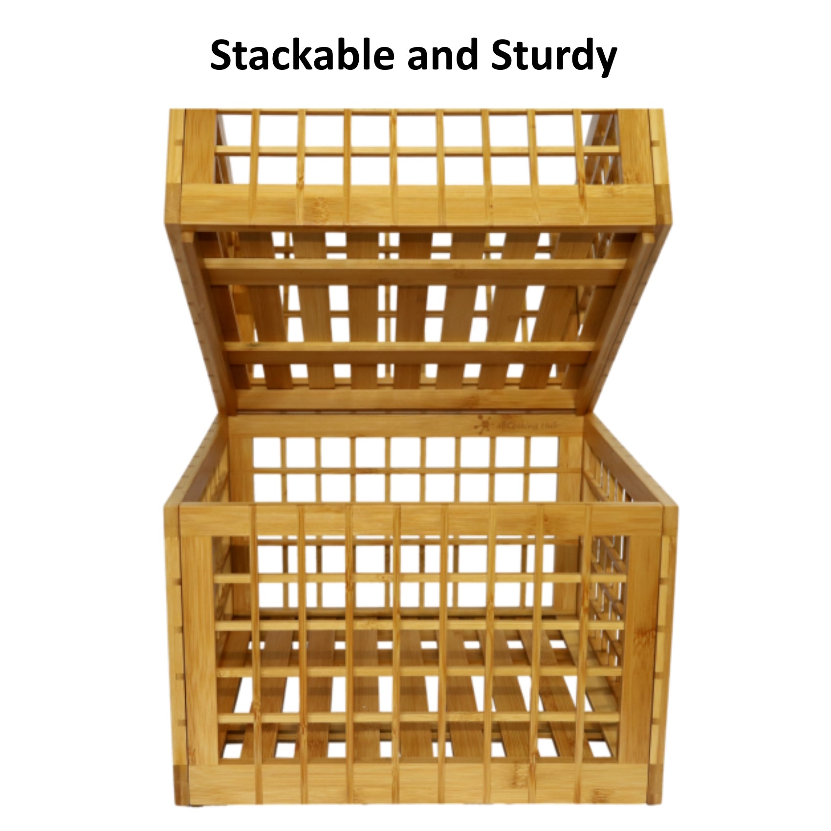 Stackable Bamboo Storage Bins with Lattice Design – altCooking Hub