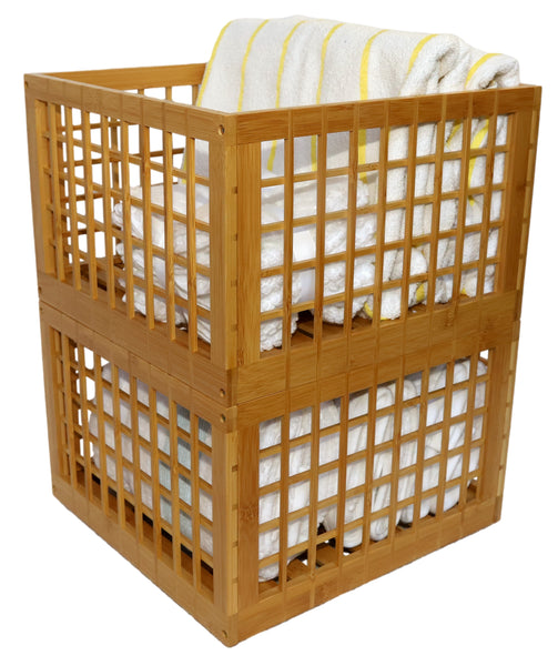 Multipurpose Stackable Wooden Storage Bins