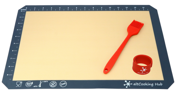 Silicone Baking Mat & Silicone Brush Set (Red) - altCookingHub
