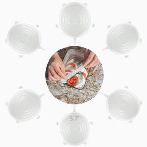5.5 Inches Silicone Stretchable Lids, Dinnerware & Food Covers (6 Pieces Set)