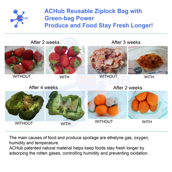 ZipFresh Reusable Snack, Sandwich, Food Saver Ziplock Bag (Set of 12)