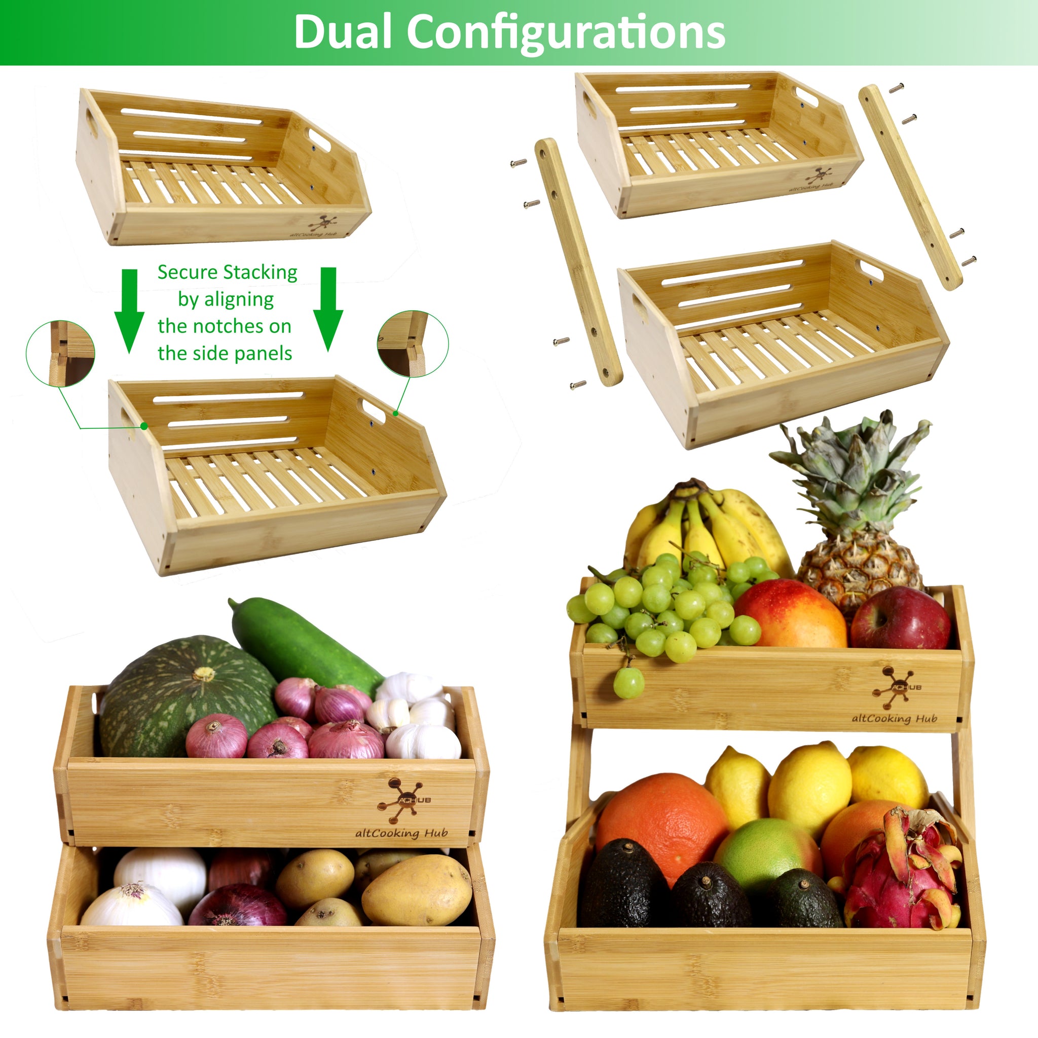 Bamboo Storage Bin Configurable Bamboo Fruit Basket altCooking Hub