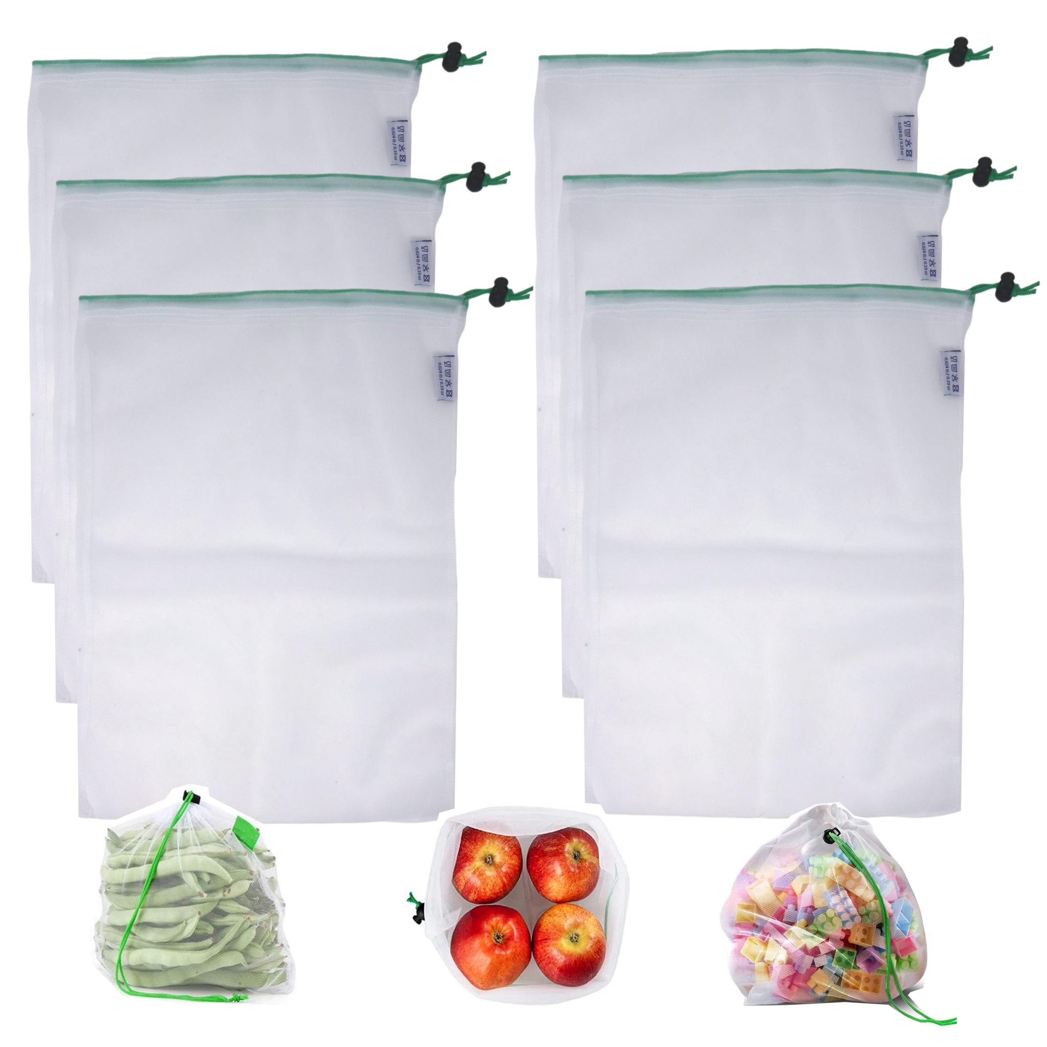 Reusable Produce Mesh Bags 6 pack- altCookingHub