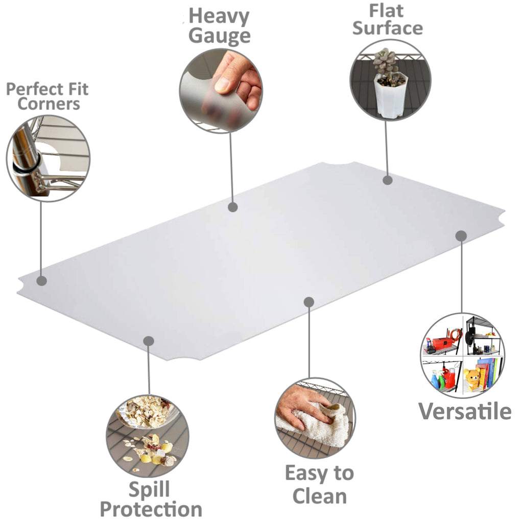 HSS Wire Shelf Liners for 18 x 48 Wire Shelf, Opaque Plastic, 5