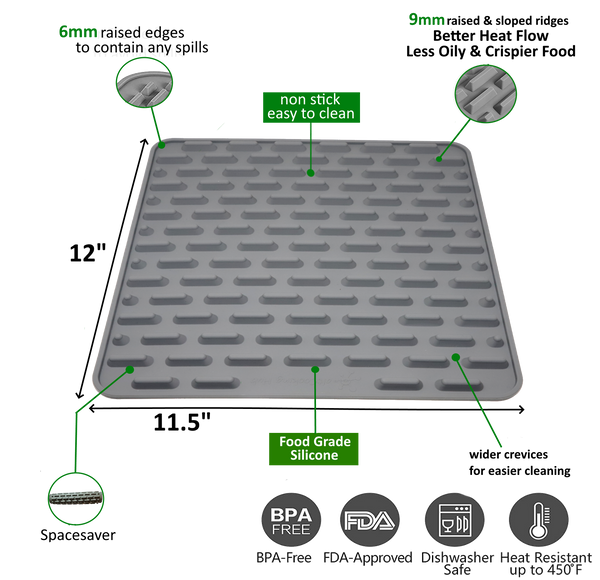 Air Fryer Silicone Roasting Mat Features - altCookingHub