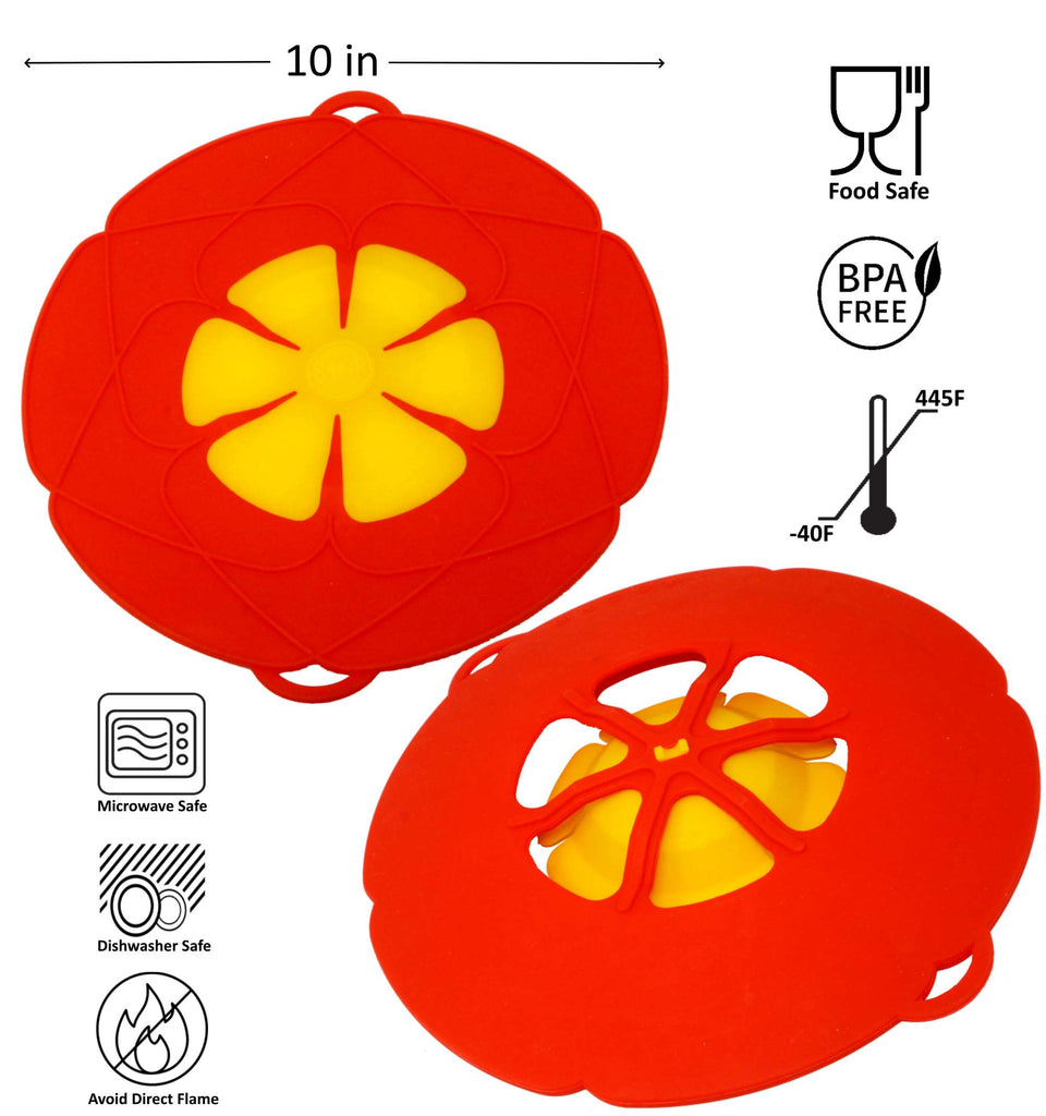 Vivecomb Spill Stopper Lid Cover and Overflow Stopper Lid Cover for Pans  and Pots Boil, Boil Over Safeguard, Anti Spill Lid (Orange) 